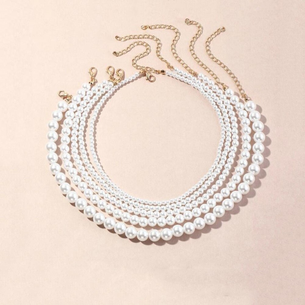 Vòng cổ Choker mặt tròn lớn đính ngọc trai nhân tạo thời trang thanh lịch cho nữ