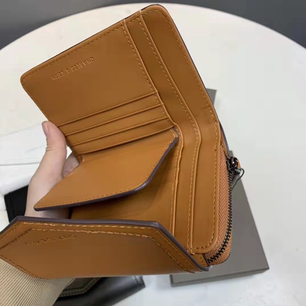 Túi Nữ 10770427 10770477 Ví Ngắn Nhiều Ngăn Màu Trơn Có Khóa Kéo Thời Trang Cho Nữ