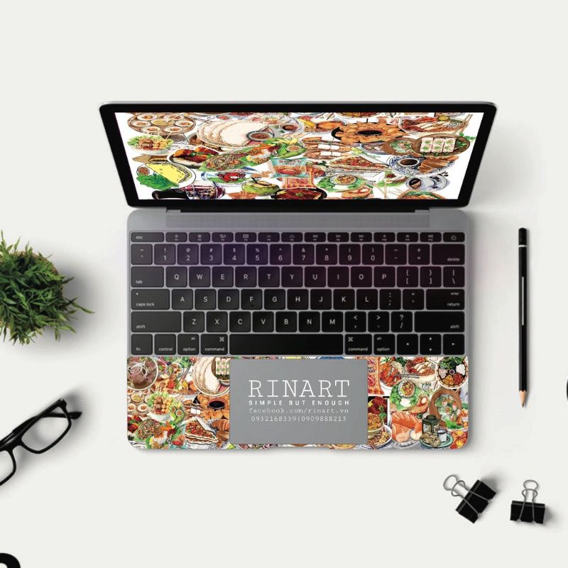 Bộ 100 Sticker Vietnam Food New Version dán vali điện thoại laptop