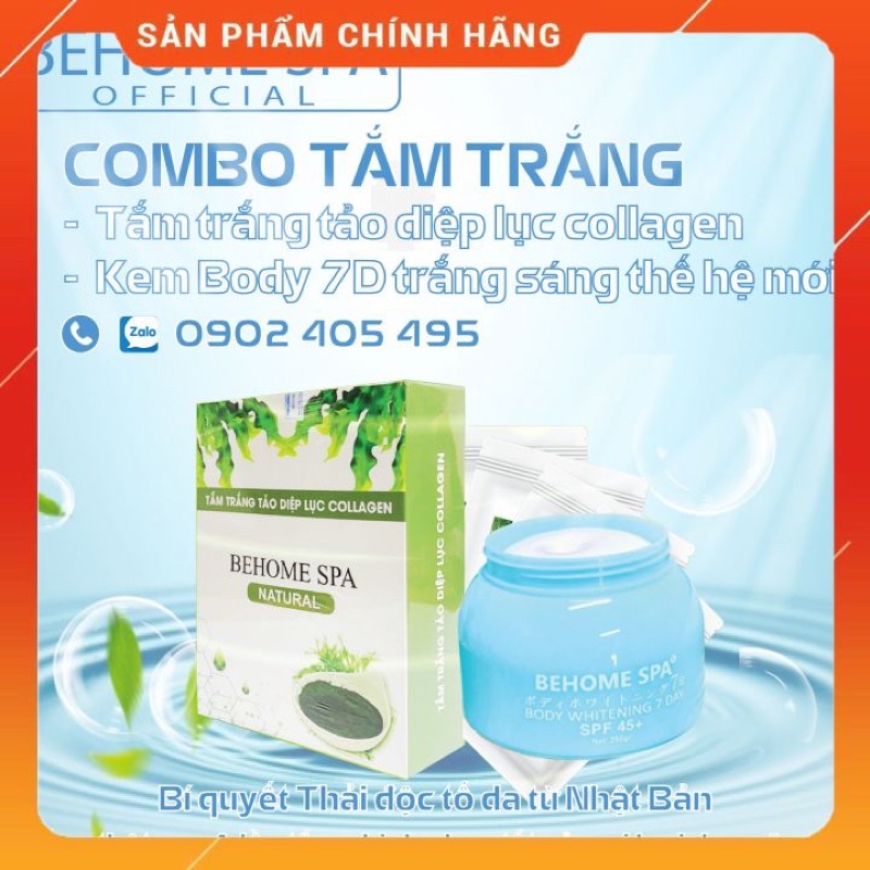 Com bo dưỡng trắng da body Behome Spa FREESHIP ❤️ Tắm trắng + body