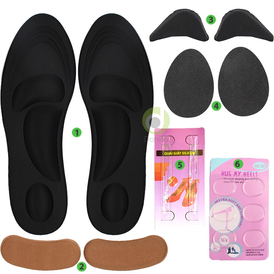 Combo PKGCG_3 - Các loại lót giày cao gót cực êm chân giúp việc đi lại dễ dàng, giảm size giày bị rộng, chống trơn trượt