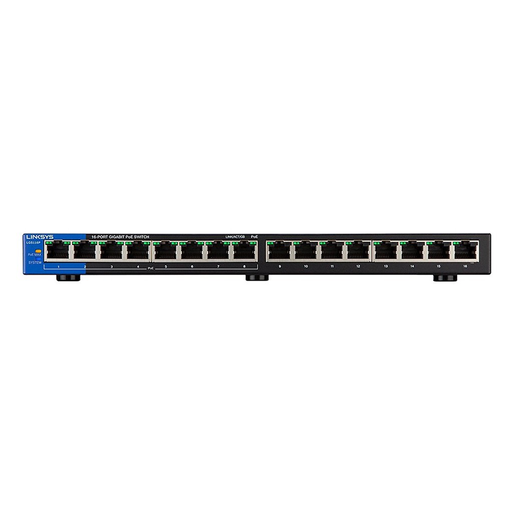 Thiết bị chia mạng LINKSYS LGS116P 16-PORT BUSINESS DESKTOP GIGABIT POE+ SWITCH