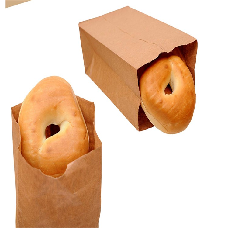 100 Túi giấy đựng Bánh Mì, bánh quy, kẹo, hamburger có hông không quai 13x8x24