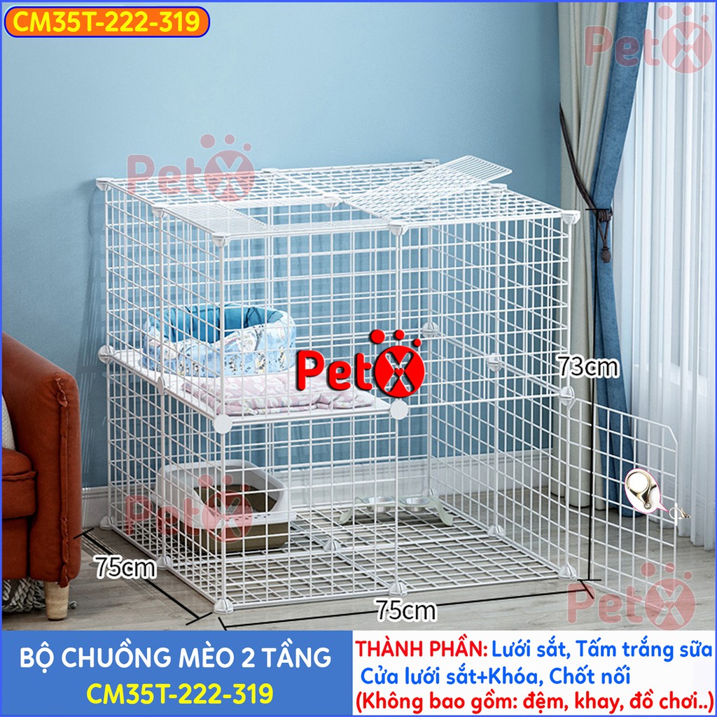 Chuồng mèo 3 tầng, 2 tầng lưới sắt sơn tĩnh điện giá rẻ đẹp lắp ghép đa năng đơn giản nuôi thú cưng, thỏ, bọ ú