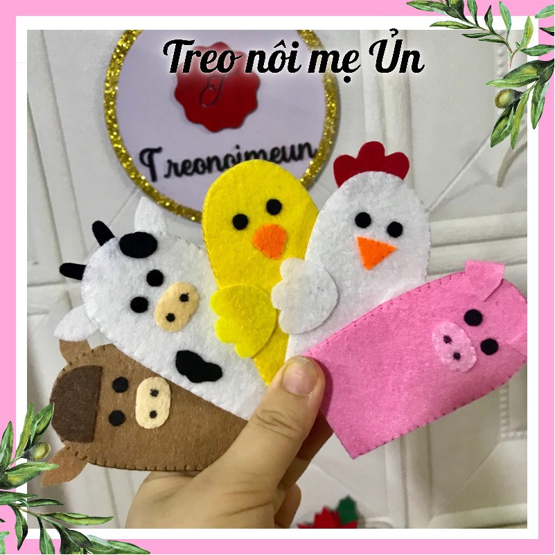 Rối ngón tay hình động vật handmade