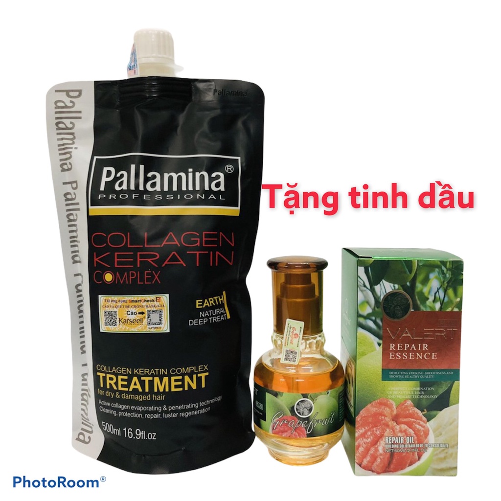 Kem Ủ Tóc Hấp Tóc Keratin Collagen Pallamina Phục Hồi Tóc Khô Xơ Hư Tổn Chẻ Ngọn| Ủ Tóc Siêu Mượt 500ml