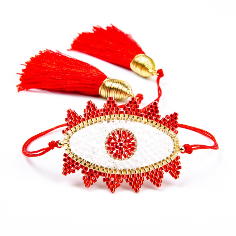 Vòng Tay Chuỗi Hạt Có Thể Điều Chỉnh Mặt Hình Mắt Quỷ Thời Trang