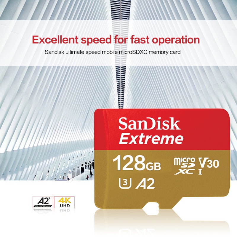 Thẻ Nhớ Micro SD SanDisk 4gb 16GB 32GB Micro Sdhc 64GB 128GB 256GB 512GB Microsdc EXTREME PRO V30 U3 4K UHD TF