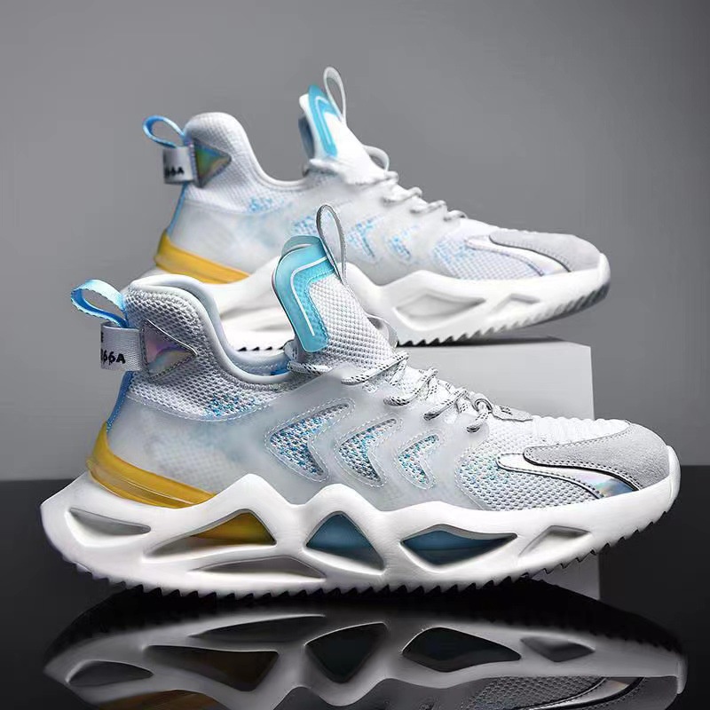 Giày Thể Thao Nam PANTOFII - Giày Sneaker Màu Trắng - Xám, Giúp Tăng Chiều Cao Tự Tin Ra Ngoài - G5271