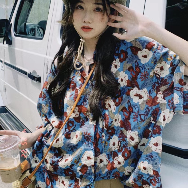 Áo sơ mi SUXI tay ngắn dáng rộng phong cách cổ điển thời trang mùa hè dành cho nữ