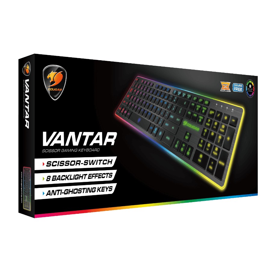 [Mã 66ELHASALE hoàn 7% đơn 500K] Bàn phím COUGAR VANTAR Scissor Gaming Keyboard - BH 12T (đổi mới 1 đổi 1)