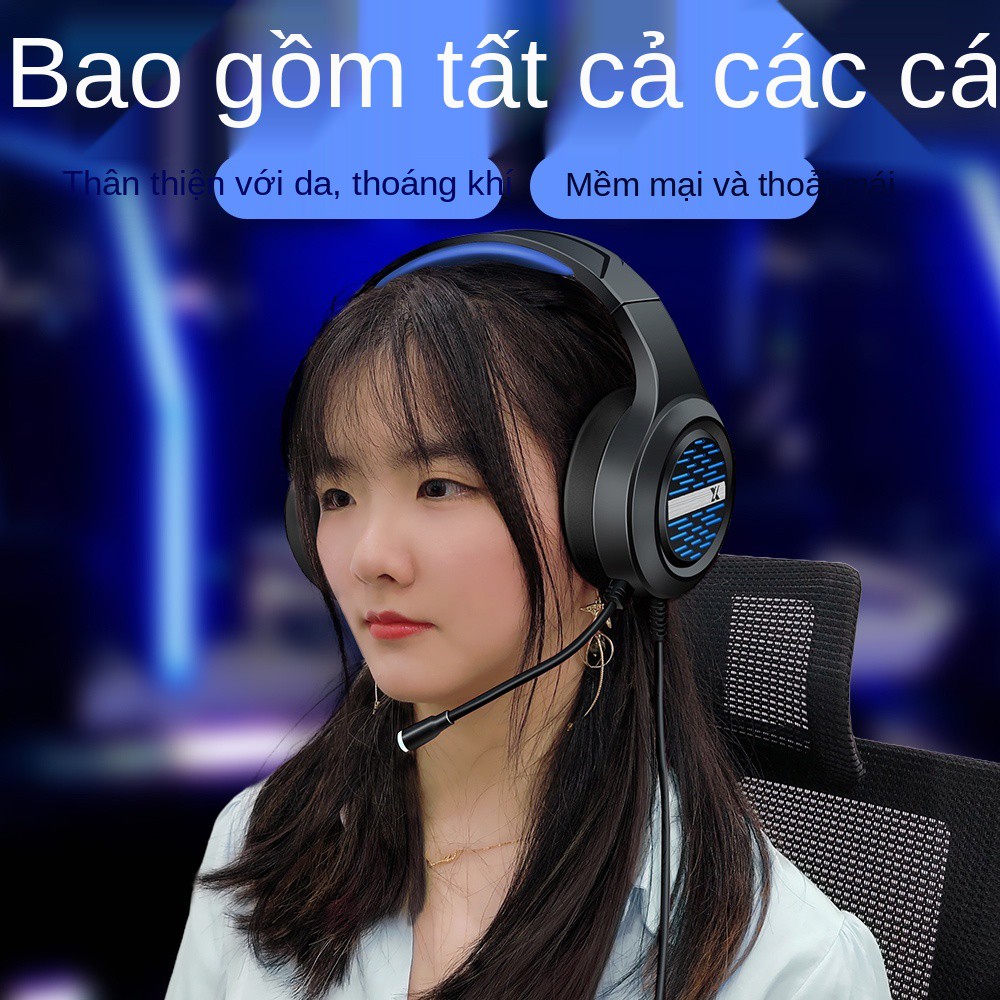 ❆✢Tai nghe gaming chụp Chơi game Có dây Máy tính để bàn xách tay Maishou Internet Cafe Giao diện USB với Micrô 2 trong 1