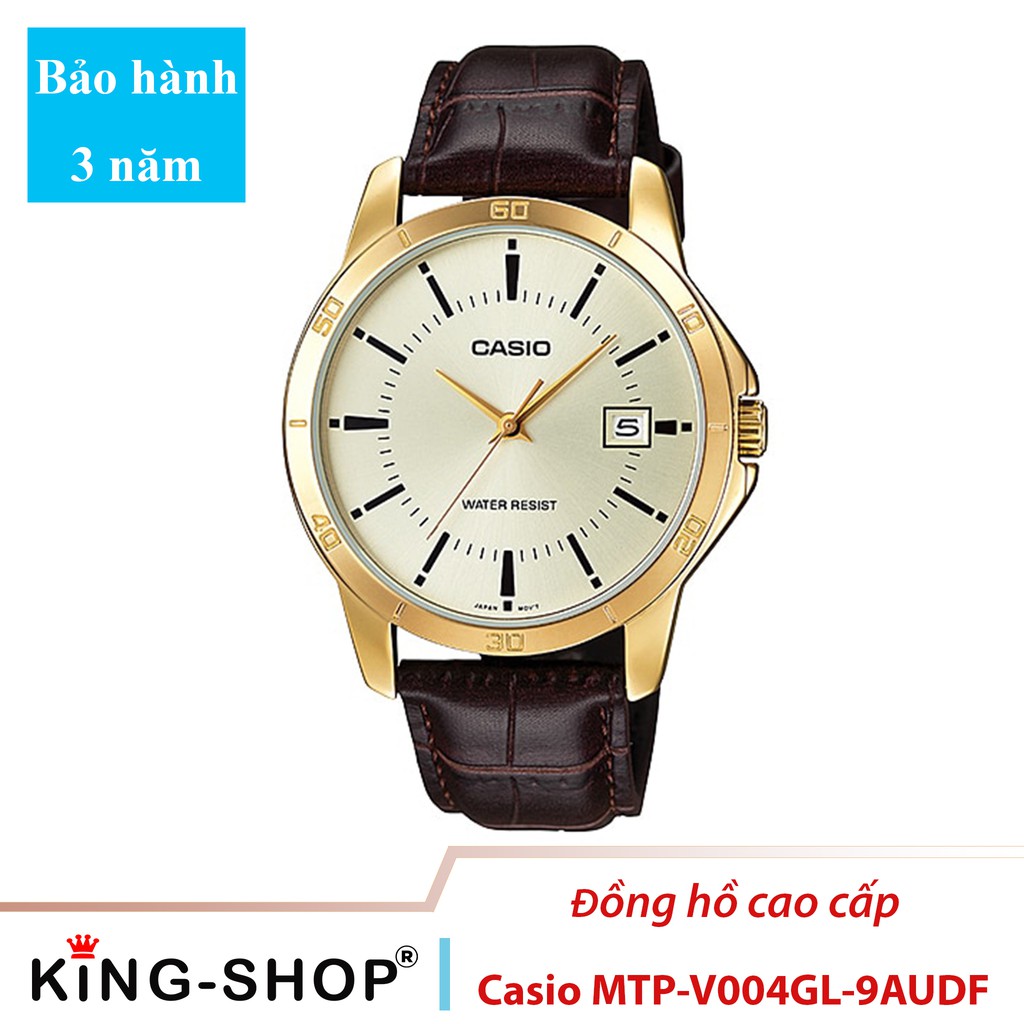 Đồng hồ nam Casio Standard thể thao, điện tử giá rẻ - Dây da, chống nước 3ATM (MTP-V004GL-9AUDF)