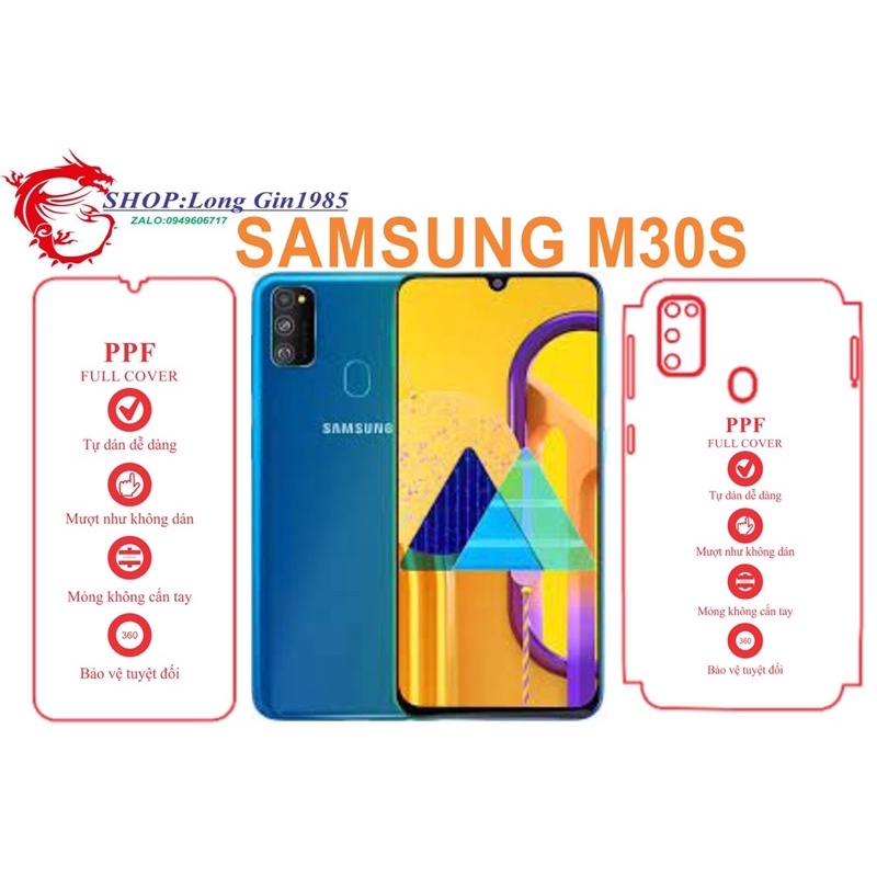 Samsung M30S  miếng dán trong Ppf mặt sau và mặt trước chống va đập chống trầy xước