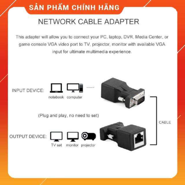 (Có sẵn) Đầu chuyển VGA sang RJ45 CAT5 CAT6-30M ( 2 chiếc) _Siêu rẻ