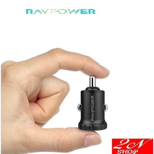 Tẩu sạc ô tô nhỏ nhất thế giới RAVPower RP-PC031, 24W, 4.8A, 2 cổng USB