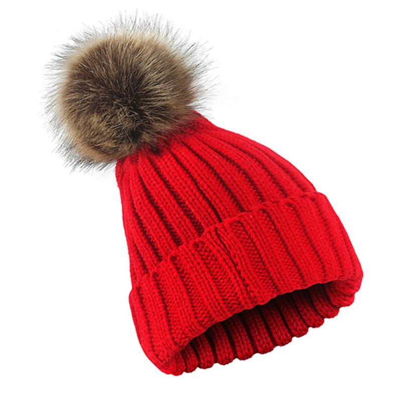 Mũ Len Beanie Màu Trơn Có Gân Thời Trang Mùa Đông Cho Nam Và Nữ