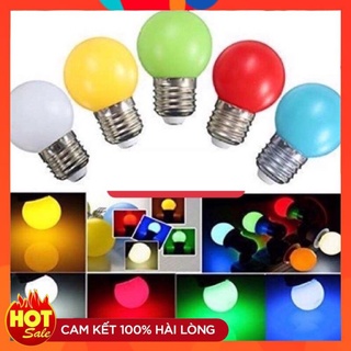 Combo 20 bóng đèn led bóng chanh nhiều màu 1w giúp tiết kiệm điện bóng có độ bền cao trang trí ngoài trời quán cafe