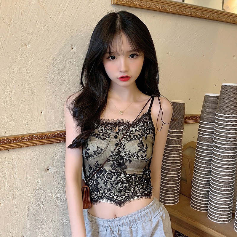 Áo Bra Nữ Ren Hoa Thêu Đính Hàng Cúc Dọc Sang Chảnh Siêu Hot A.187