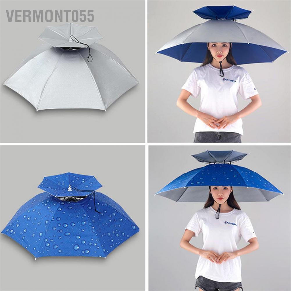 Hàng Hot Mũ câu cá Double Rainy Umbrella Anti UV Rainproof Sun Protection Umbrella Hàng giao ngayVermont055