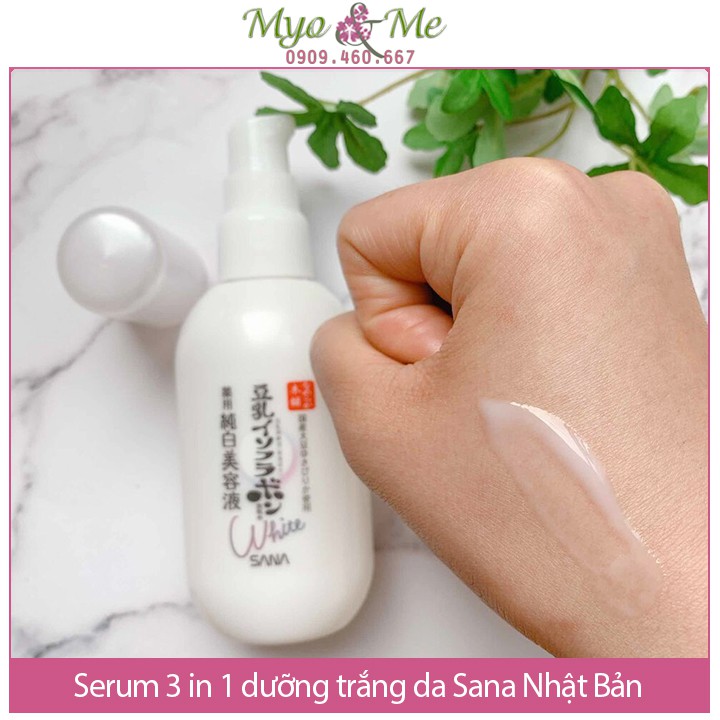 Serum SANA WHITE dưỡng trắng da ngừa mụn 3 trong 1 Sana Nameraka chiết xuất đậu nành - Whitening Serum 3 in 1 - 100m