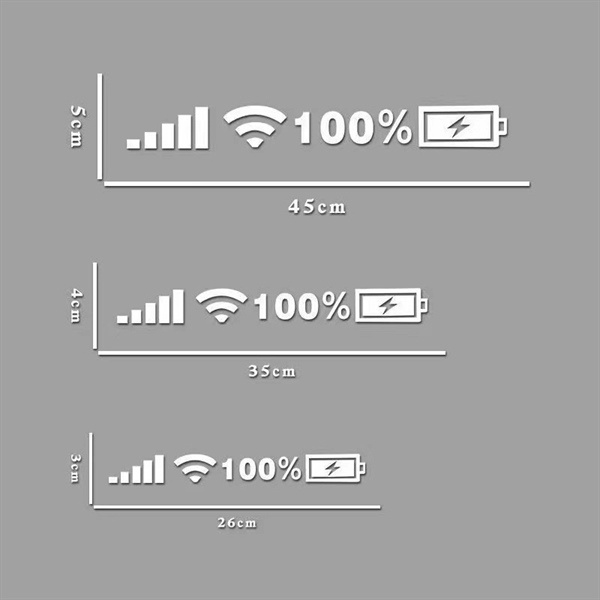 Tem Decal Dán Phản Quang Trang Trí Xe Ô Tô Biểu Tượng Wifi,Pin,Sóng Điện Thoại - Thể Hiện Mức Năng Lượng