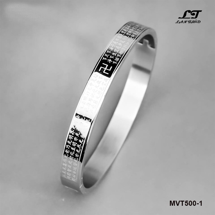 VÒNG TAY NAM BÁT NHÃ TÂM KINH HÌNH TRÒN (trắng) - Bình an may mắn