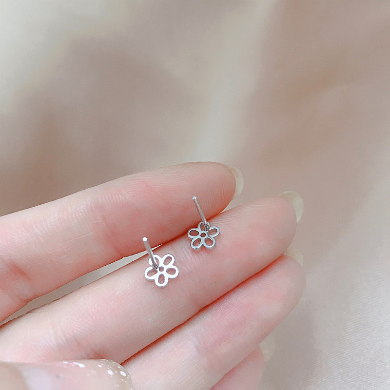 Hoa Bông Tai Korea Flower Earrings Studs Women Girl Hollow Ear Earring Daily Jewelry Accessories Gift
