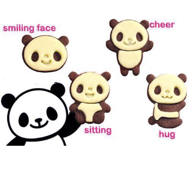 Bộ 4 cutter hình gấu trúc panda
