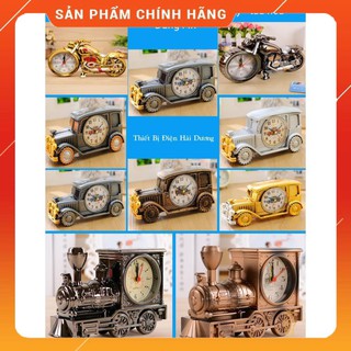 Đồng hồ báo thức mô hình ôtô - xe máy - tàu hỏa - đồng hồ để bàn trang trí sang trọng độc đáo, có chế độ cài báo thức