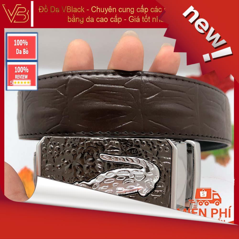 Thắt lưng nam da thật vân cá xấu VB002 - Dây nịt nam khóa tự động - Xem hàng trước khi thanh