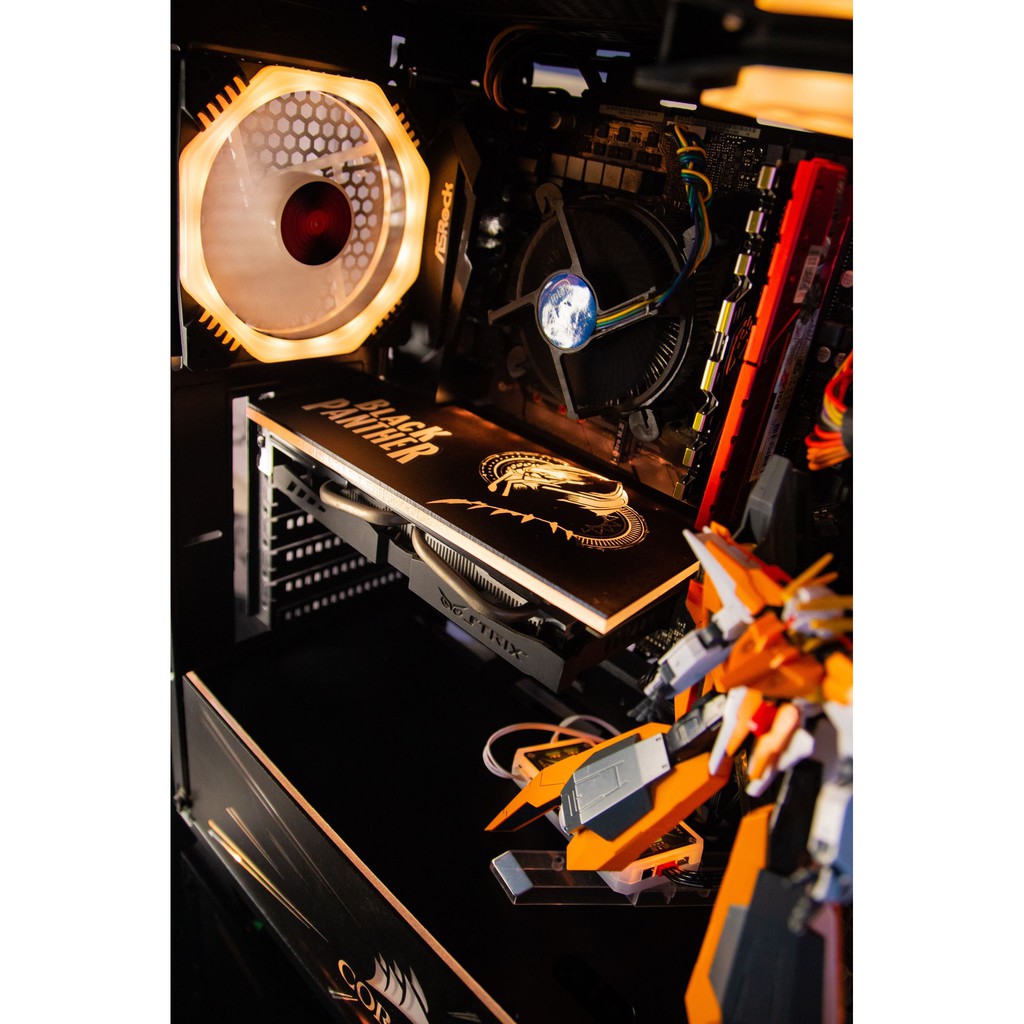 Tấm che VGA ReLIFE  Mẫu Black Panther led RGB, tấm che giúp bảo vệ card màn hình, làm đẹp góc máy tính