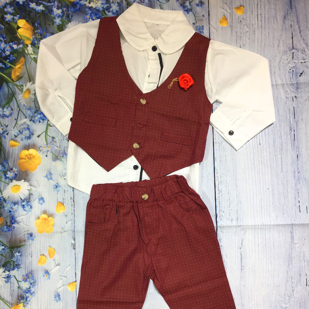 [THANH LÝ] - Set bộ gile vest rời cho bé trai, size lớn, chất vải mỏng, phù hợp mùa hè, phong cách nam tính | MB13