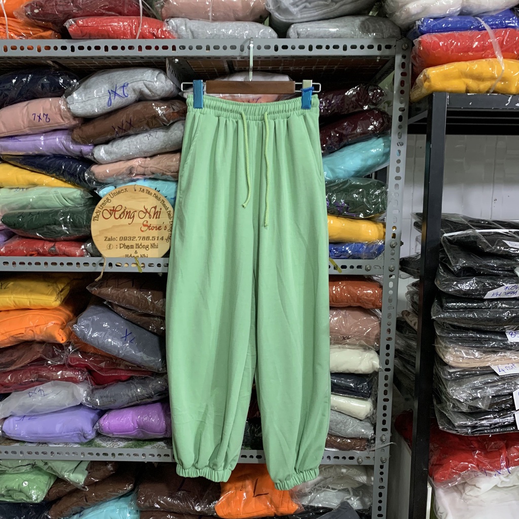Quần Jogger Basic Pant Ulzzang Unisex Jogger Trơn Bo Lai Xanh Bơ - MM