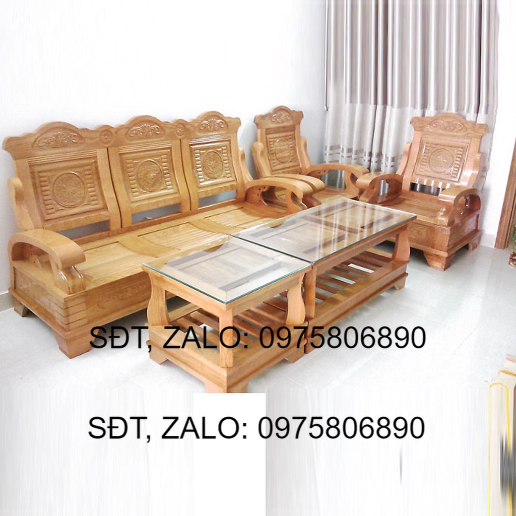 [Trả góp 0%] Bộ bàn ghế gỗ phòng khách 5 món gỗ sồi bộ salong gỗ phòng khách bàn ghế