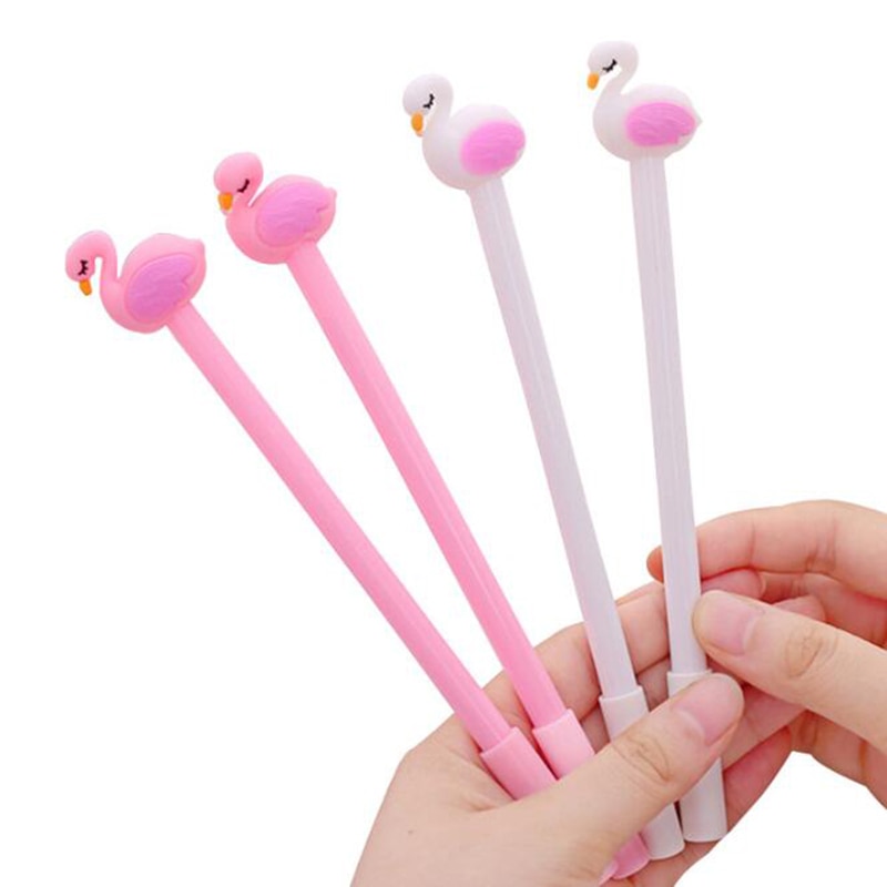 1 Bút Bi Mực Đen Ngòi 0.5mm Hình Chim Hồng Hạc Dễ Thương