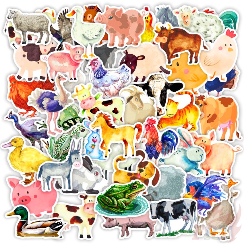 ❉ Bộ 01 Sticker Hình Động Vật Xinh Xắn Dành Cho Bé ❉ Bộ 50 Miếng Dán Chống Thấm Nước Nhiều Kiểu Dáng