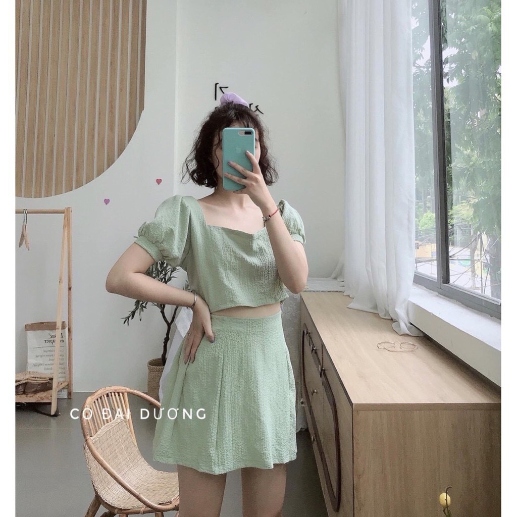 set áo croptop chất đũi siêu hot thời trang size dưới 60kg ma 01