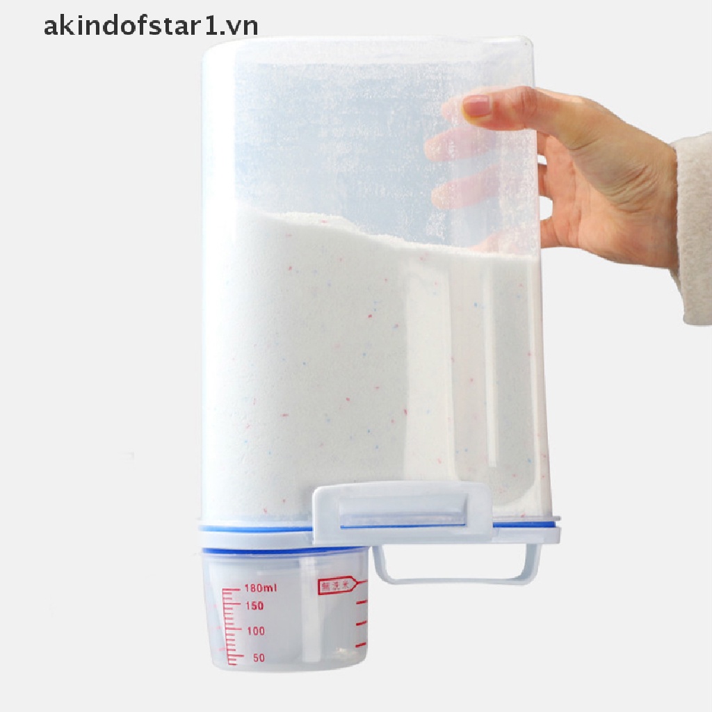 Hộp nhựa đựng bột cỡ lớn có cốc đo tiện dụng cho gia đình chất lượng cao