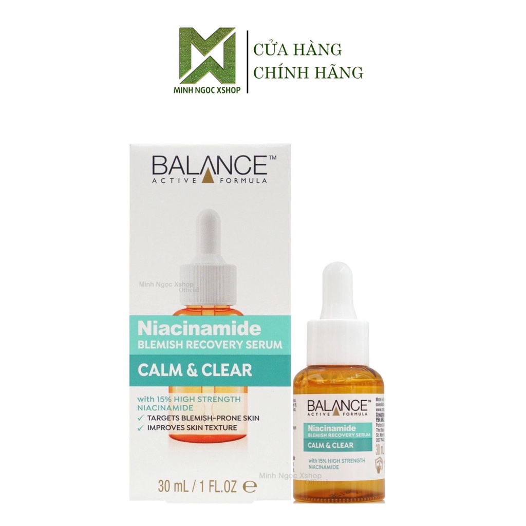 Serum ngừa mụn mờ thâm BALANCE ACTIVE FORMULA NIACINAMIDE 15% BLEMISH RECOVERY 30ml