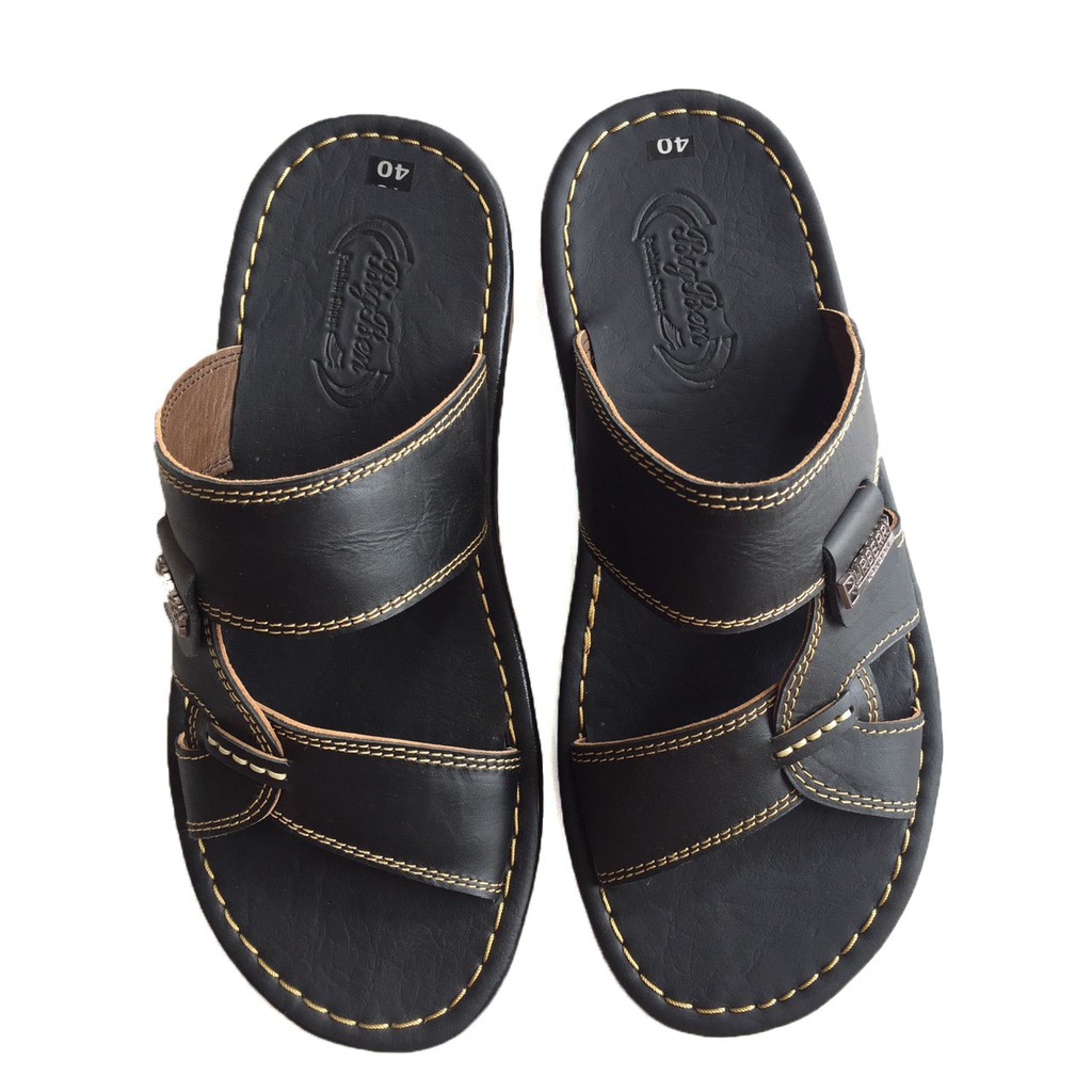 Dép Da Nam Da Bò, Dép Nam Da Bò Thật Cao Cấp HKT Shop DN134