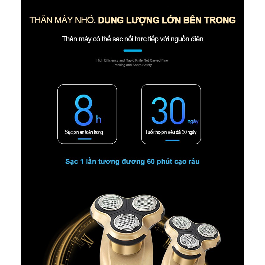 [Voucher &amp; Dịch vụ]Máy cạo râu Đa năng 3 Trong 1 LINGKE FS-3188 Cắt Tóc - Cạo Râu- Tỉa Lông Mũi - Sạc điện Vệ Sinh Dễ D