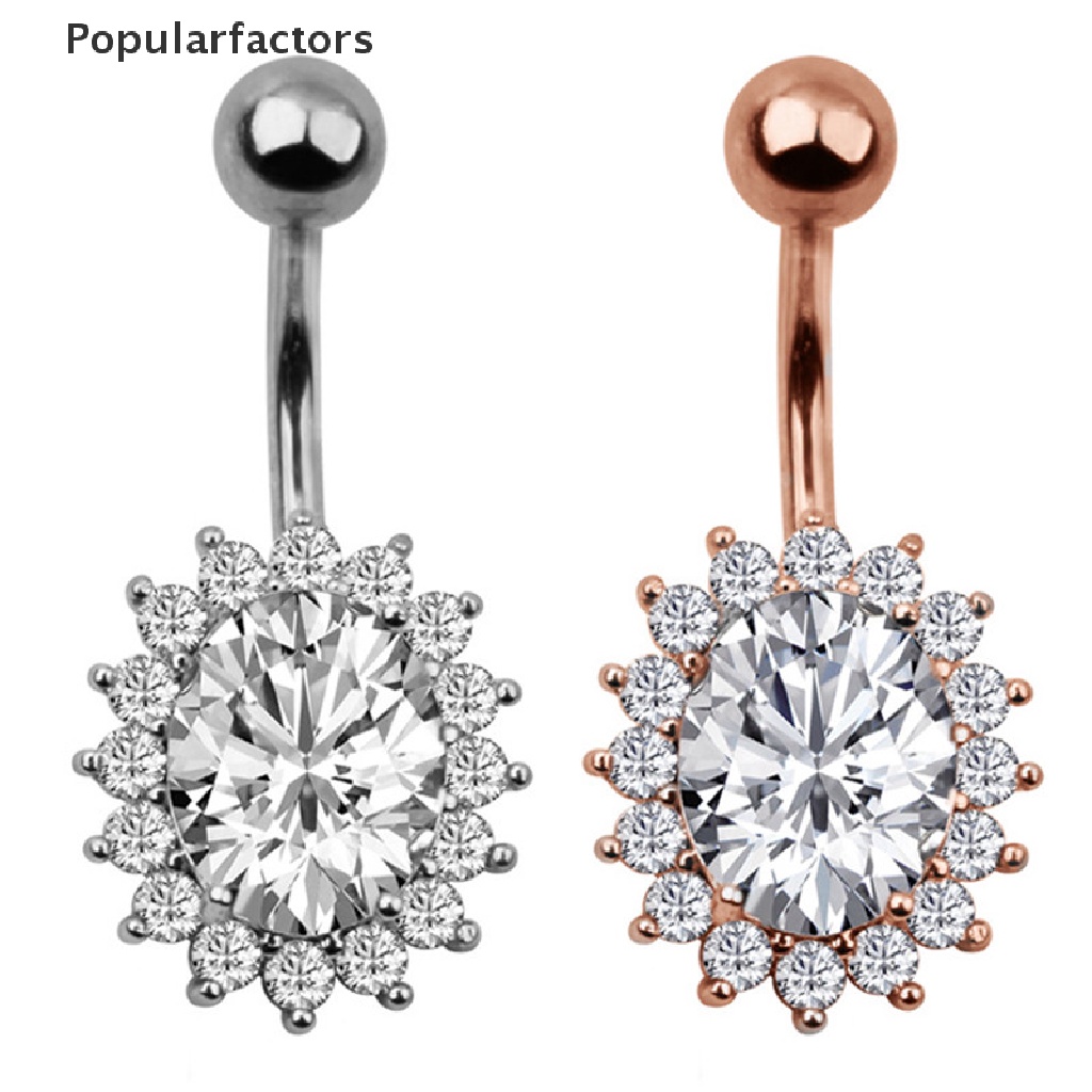 Khuyên Rốn Thép Đính Đá Pha Lê Thời Trang