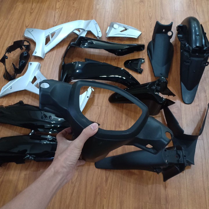 Bộ dàn áo xe SIRIUS màu ĐEN phanh CƠ , nhựa nguyên sinh ABS cao cấp