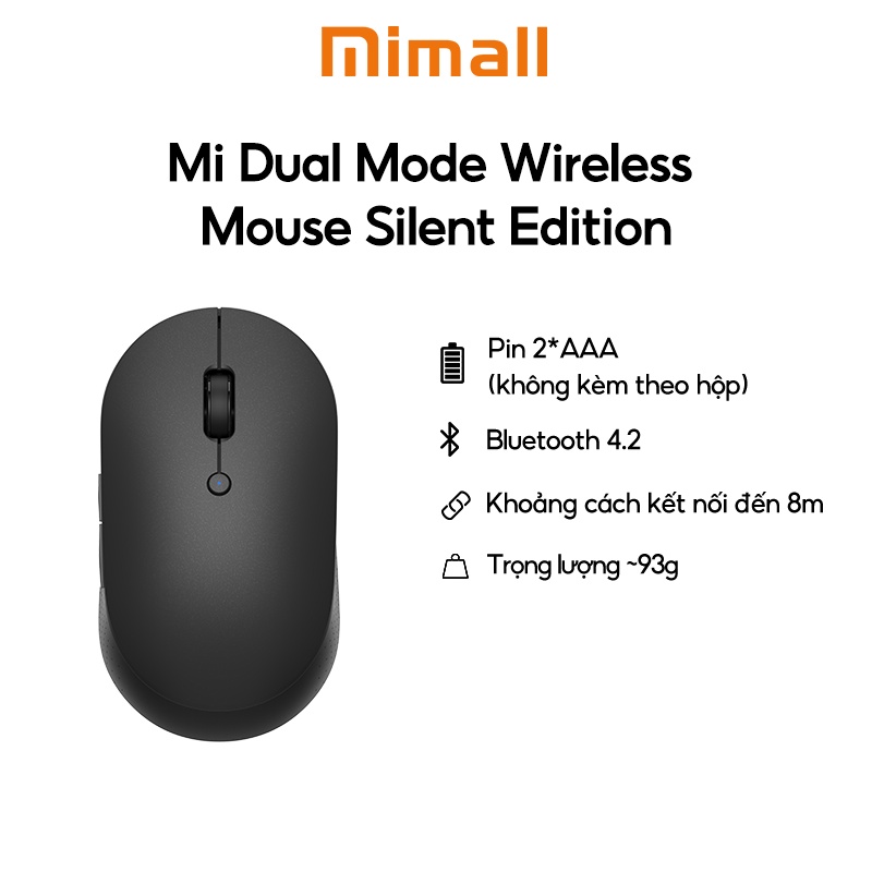 Chuột Không Dây XIAOMI Mi Dual Mode Wireless Mouse Silent Edition WXSMSBMW02 93Gr - Hàng chính hãng - Bảo hành 12 tháng | BigBuy360 - bigbuy360.vn