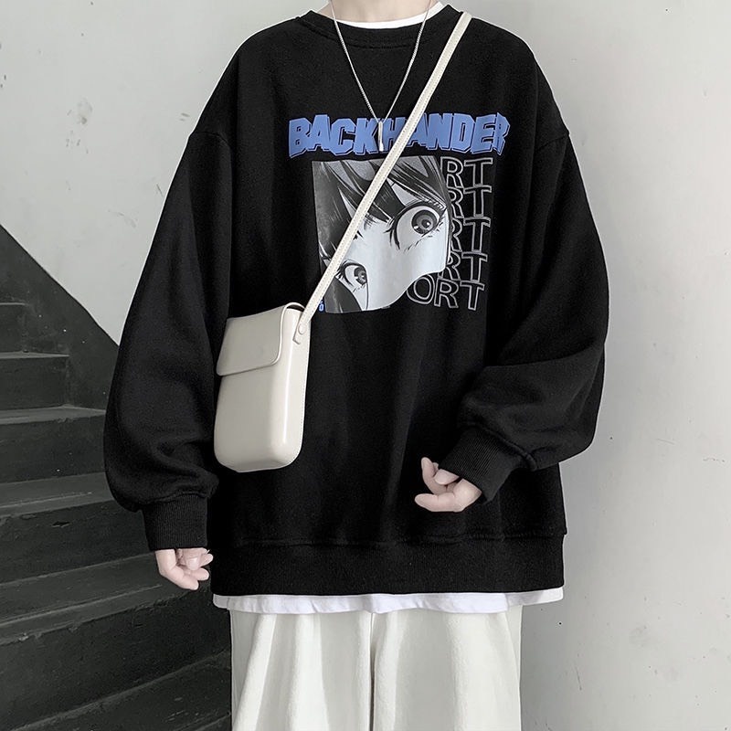 Áo Sweater Form Rộng Unisex In Hình BLACKHANDER Vải Nỉ Bông Siêu Dày Phong Cách Ulzzang