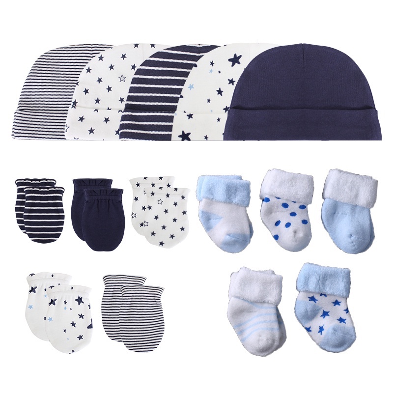 Set 5 Đôi Găng Tay 100% Cotton Nguyên Chất Thoáng Khí Chống Trầy Xước Cho Bé Sơ Sinh 0-6 Tháng Tuổi