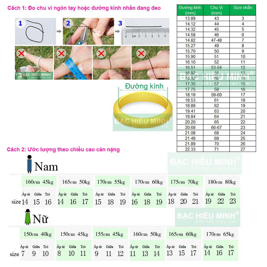 Nhẫn nam Bạc Hiểu Minh NA005