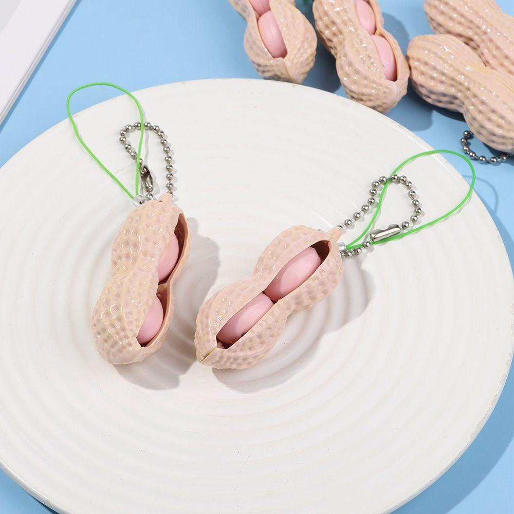 1 Đồ Chơi Nắn Bóp Đàn Hồi Giảm Stress Hình Hạt Đậu Phộng Dễ Thương