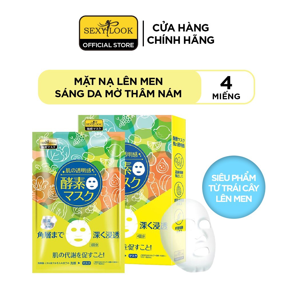 Mặt Nạ Rau Củ Lên Men Tự Nhiên SEXYLOOK Sáng Da Mờ Thâm Nám (Hộp 4 Miếng x 28ml)